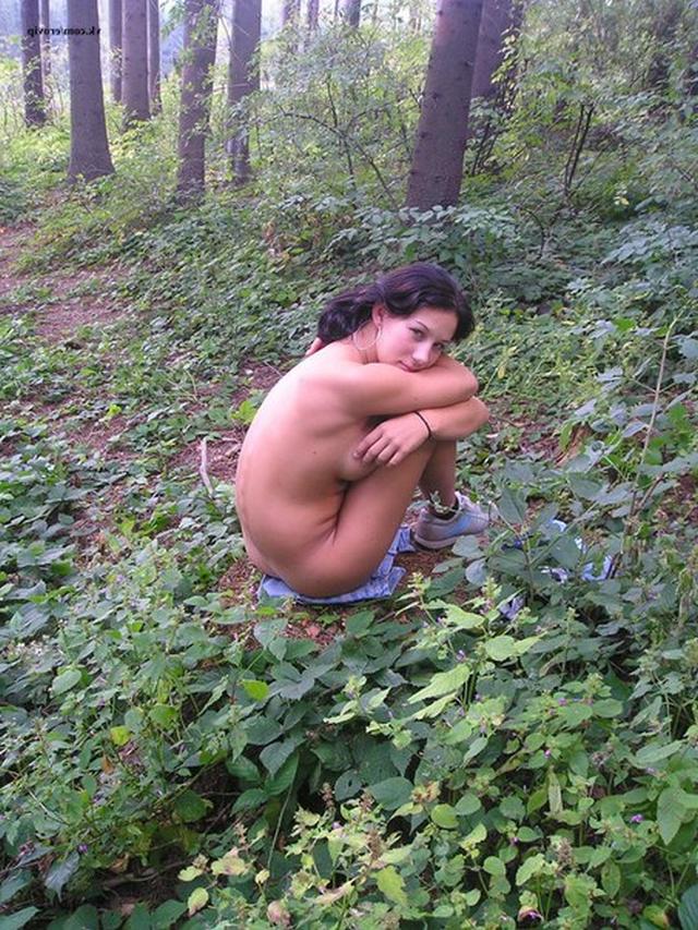 Обнаженная девушка позирует в лесу 16 фотография Обнаженная девушка позирует в лесу 16 фотография