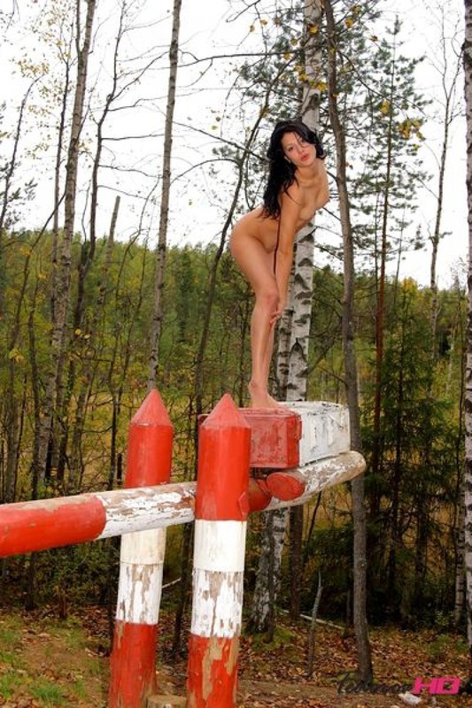 Модель показывает прелести в осеннем лесу 34 фотография Модель показывает прелести в осеннем лесу 34 фотография